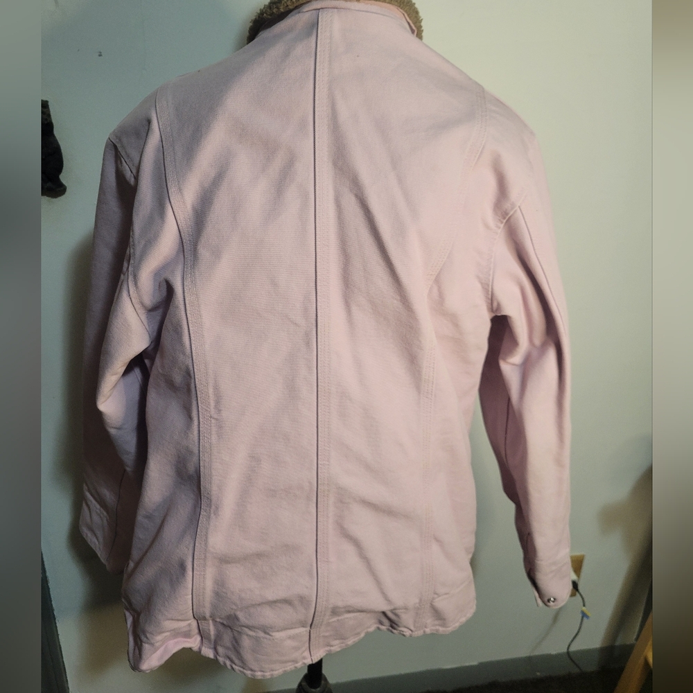Vintage Carhartt Women's Heavy Pink Brown Fur Lined Jacket SZ. Lg Regular - Picture 11 of 11